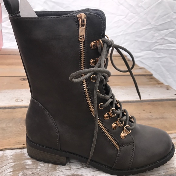 *New* Grey Lace Up Boot - Picture 1 of 2